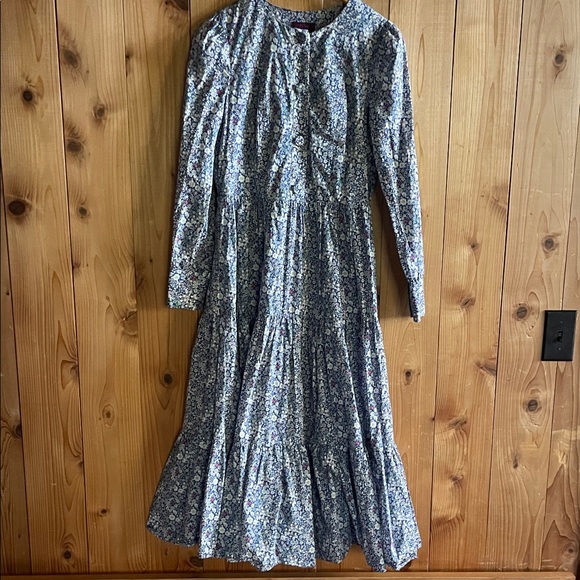 J Crew Long tiered dress Liberty June's Meadow - Picture 4 of 7